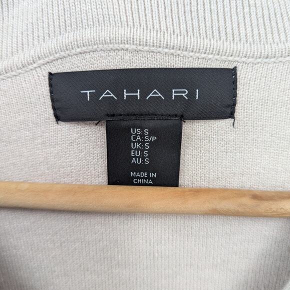 Tahari Sweater Dress Womens Beige Long Sleeve Collared Pullover Oversize Sz S - Picture 4 of 4